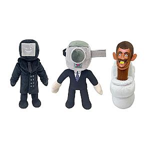 30cm Black White TV Camera Man Skibidi Toilet Man Stuffed Toy Plush