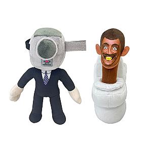 26cm Black White Camera Man Skibidi Toilet Man Set Stuffed Toy Plush