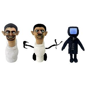 30cm Black White TV Man Skibidi Toilet Man Set Stuffed Toy Plush