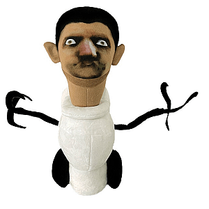 30cm White Skibidi Toilet Man With Hands Stuffed Toy Plush