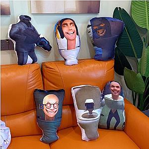 35-80cm Skibidi Toilet Plush Cartoon Toilet Man And Surveillance Man Stuffed Pillow