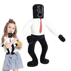30cm Black White Speaker Man Skibidi Toilet Stuffed Toy Plush