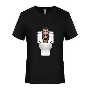 Funny Skibidi Smiling Toilet Print Men T-shirt