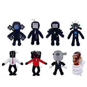 30cm Skibidi Toilet Game Set 8pcs Characters Plush