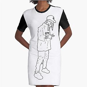 Ski Mask The Slump God outlines Graphic T-Shirt Dress