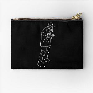 Ski Mask The Slump God outlines white Zipper Pouch