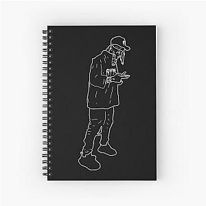 Ski Mask The Slump God outlines white Spiral Notebook