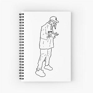 Ski Mask The Slump God outlines Spiral Notebook