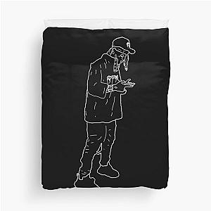 Ski Mask The Slump God outlines white Duvet Cover