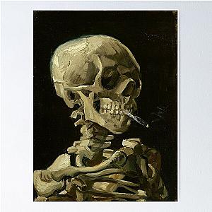 Skull of a Skeleton with Burning Cigarette - Van Gogh Poster