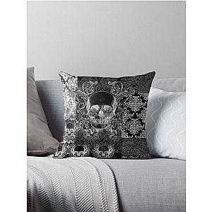 Shabby chic skull Throw Pillow