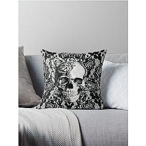 Gothic Lace skull Throw Pillow