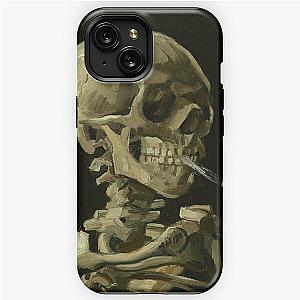 Skull of a Skeleton with Burning Cigarette - Van Gogh iPhone Tough Case