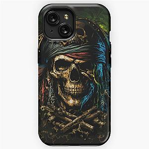 pirate skull bandana in the caribbean iPhone Tough Case