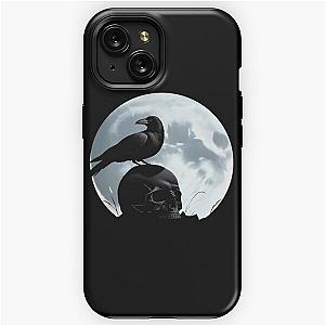 Skull and Raven - Crow Dark Silhouette iPhone Tough Case