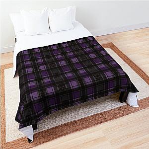 Purple Gothic Skull Plaid Comforter