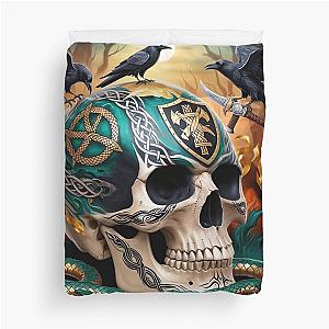 viking skull designs Duvet Cover