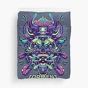 Colorful mecha skull Duvet Cover