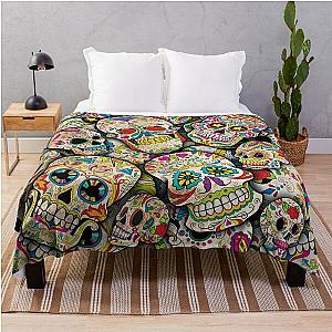 Sugar Skull Collage Throw Blanket