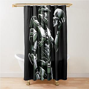 Master Chief holding a Skull Shower Curtain