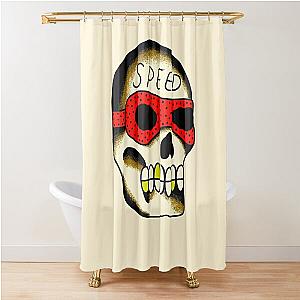 Speed Skull traditional tattoo Shower Curtain