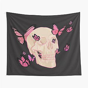 butterfly skull (pink) Tapestry