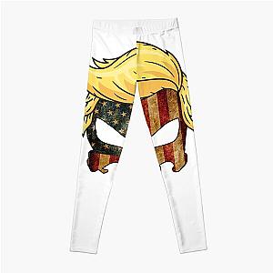 Skull with iconic Trump Hair president Flag America Leggings