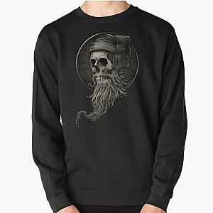 Viking Vintage Skull Beard with Headphone  Pullover Sweatshirt