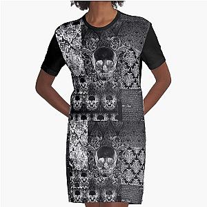 Shabby chic skull Graphic T-Shirt Dress