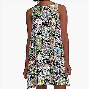 Mexican Skull Pattern A-Line Dress