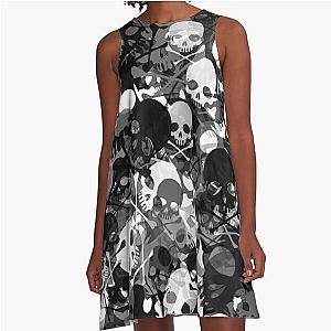 Skull and crossbones camouflage  A-Line Dress