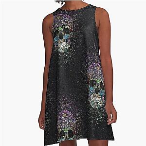 Glitter Color Skull A-Line Dress