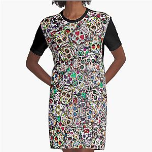 Mexican sugar skulls Graphic T-Shirt Dress