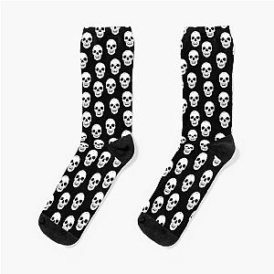 Grunge Skulls in Black and White Socks