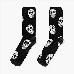 Vintage skull pattern black Socks