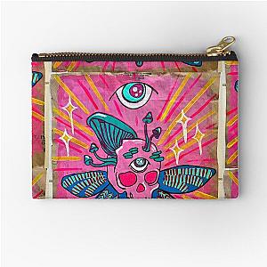 Skull Butterfly handmade illustration Zipper Pouch