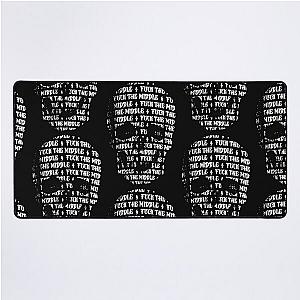 Skull with words - Fuck the Middle - Funny Skull Desk Mat