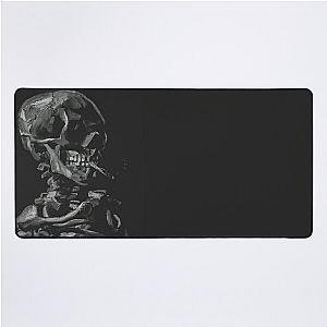 Skull of a Skeleton with Burning Cigarette Desk Mat