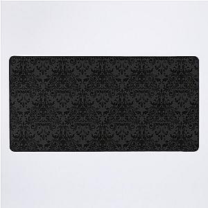 Skull Damask Pattern - Grey Desk Mat