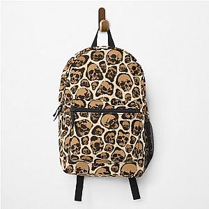 Leopard Print Cheetah Gothic Skulls Animal Fur Pattern Backpack