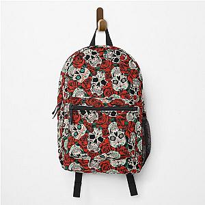 Skull and Roses Gothic Design with Flowers and Skulls Backpack