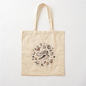 Geo-rex Vortex - Rose Quartz - Dinosaur Skull Fossil Art Cotton Tote Bag