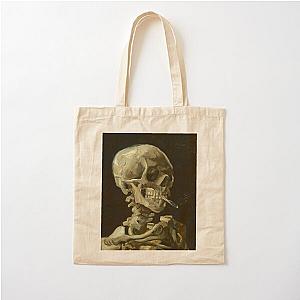 Skull of a Skeleton with Burning Cigarette by Vincent van Gogh Cotton Tote Bag