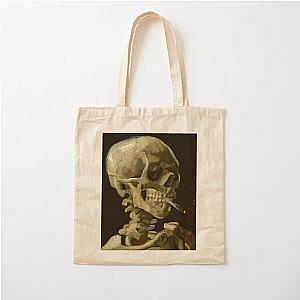 Vincent van Gogh - Skull of a skeleton with Burning Cigarette Cotton Tote Bag