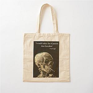 Van Gogh's Quote on Skull Painting Cotton Tote Bag