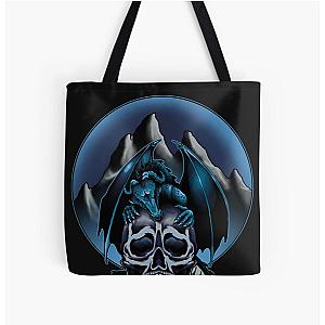 Skull and dragon All Over Print Tote Bag