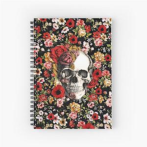 In bloom floral skull Spiral Notebook