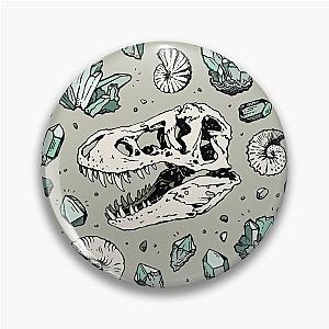 Geo-rex Vortex - Aquamarine - Dinosaur Skull Fossil Art Pin