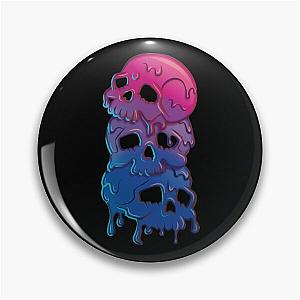 Bi Pride Flag Goth Skull Tower Bisexual Pin