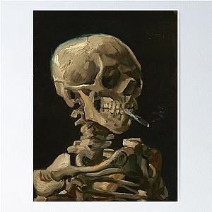 Skull of a Skeleton with Burning Cigarette Poster